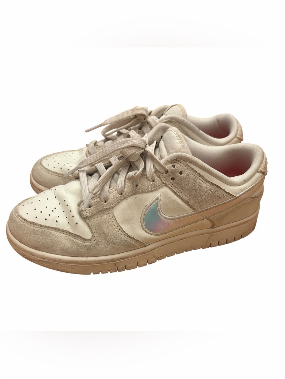 Nike Dunk Low Iridescent Swoosh Suede Sail Women’s 9 HF5074-133